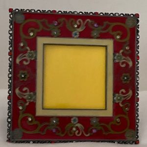 Sixtrees Bridget red picture frame with rhinestones enamel